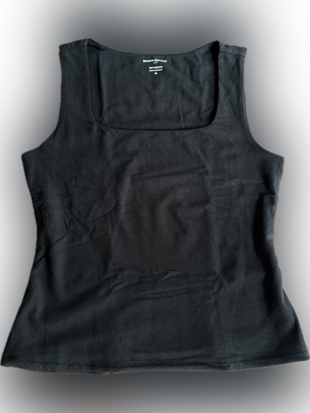 BANANA REPUBLIC FULLY LINED SQUARE-NECK SLEEVELESS TOP M Black FACTORY 444871